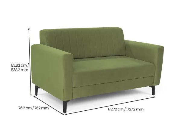 Tulip Upholstered Sofa Set In Olive Color
